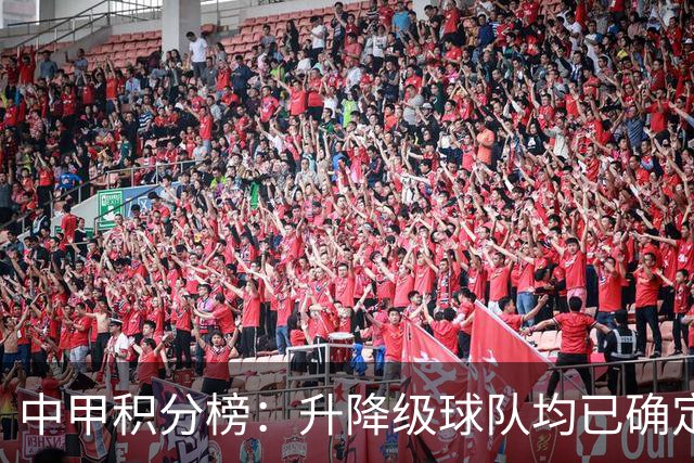 中甲积分榜：升降级球队均已确定；保级附加赛名额竞争激烈